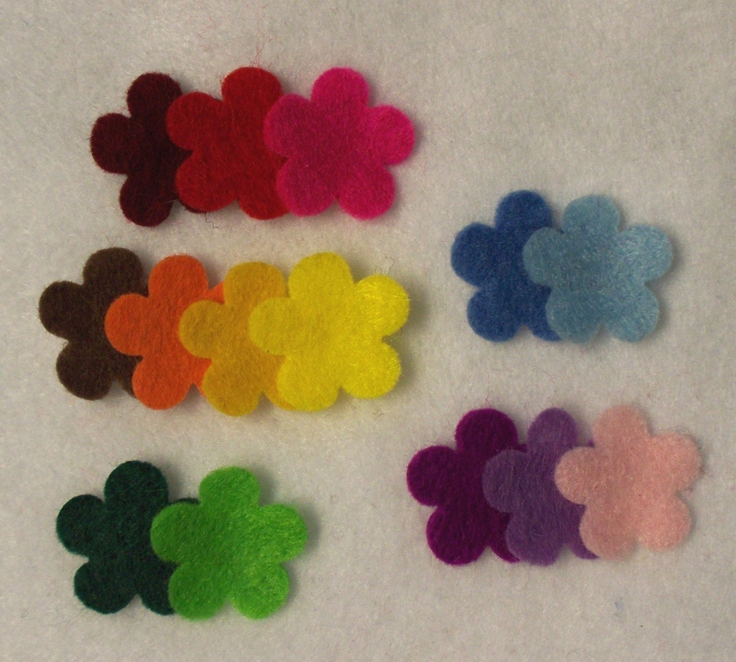 Tiny felt flowers assortment 28 pcs craft felt