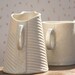 Porcelain creamer - I walk the line collection. Modern ceramic coffee and tea service. Designed and crafted. by Wapa Studio.