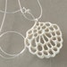 porcelain and silver necklace - Alice's flower. white ceramic pendant. Designed and created by Wapa Studio