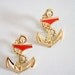 vintage. anchor. earrings. clip on. 1980s. nautical. preppy.