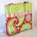 the Maggie handbag tote diaper bag in Michael Miller Gypsy Paisley red.....small tote . READY to SHIP
