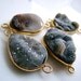 ONE--Dark Gray Agate Druzy Vermeil Connector