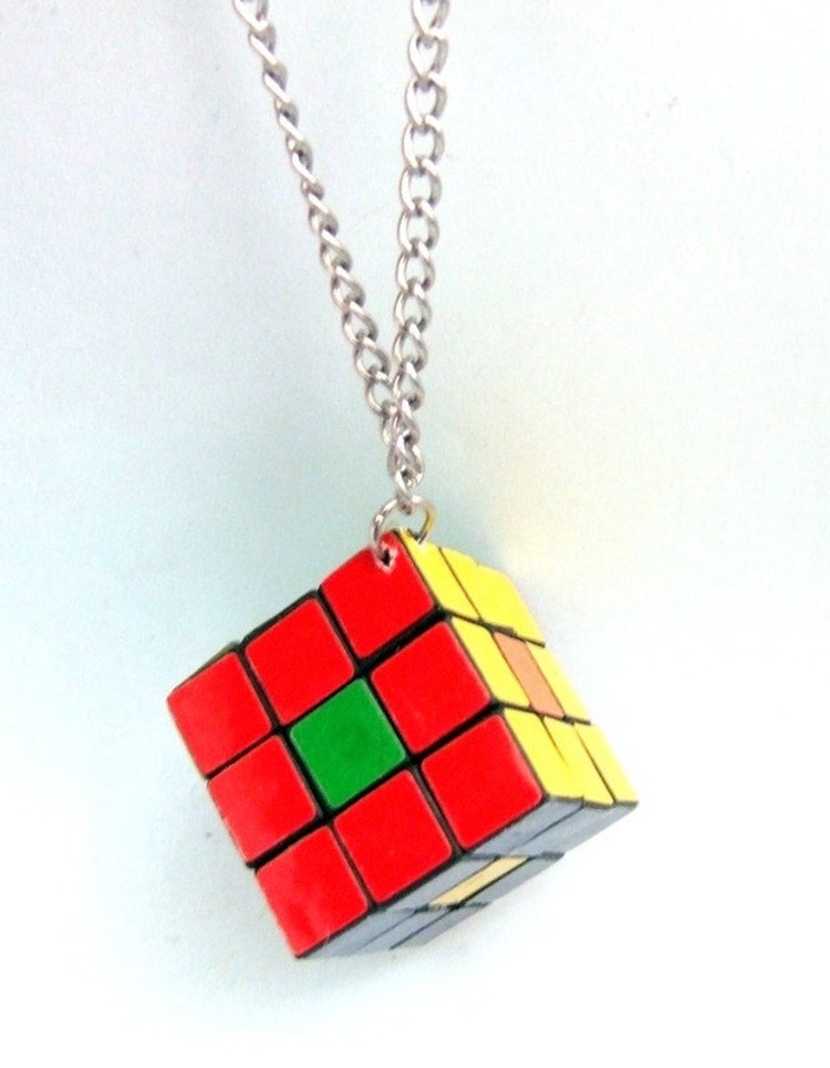 Rubiks Cube Necklace By Tinyminds On Etsy