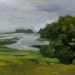 Essex Marsh Landscape - Oil Painting - 6x12 - by Michelle Arnold Paine
