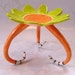 colorful tangerine flower dish candle holder