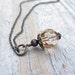 Antiqued Brass Crystal Necklace - Swarovski Crystal, Golden Shadow, Victorian, Wedding, Vintage Style Ready to Ship