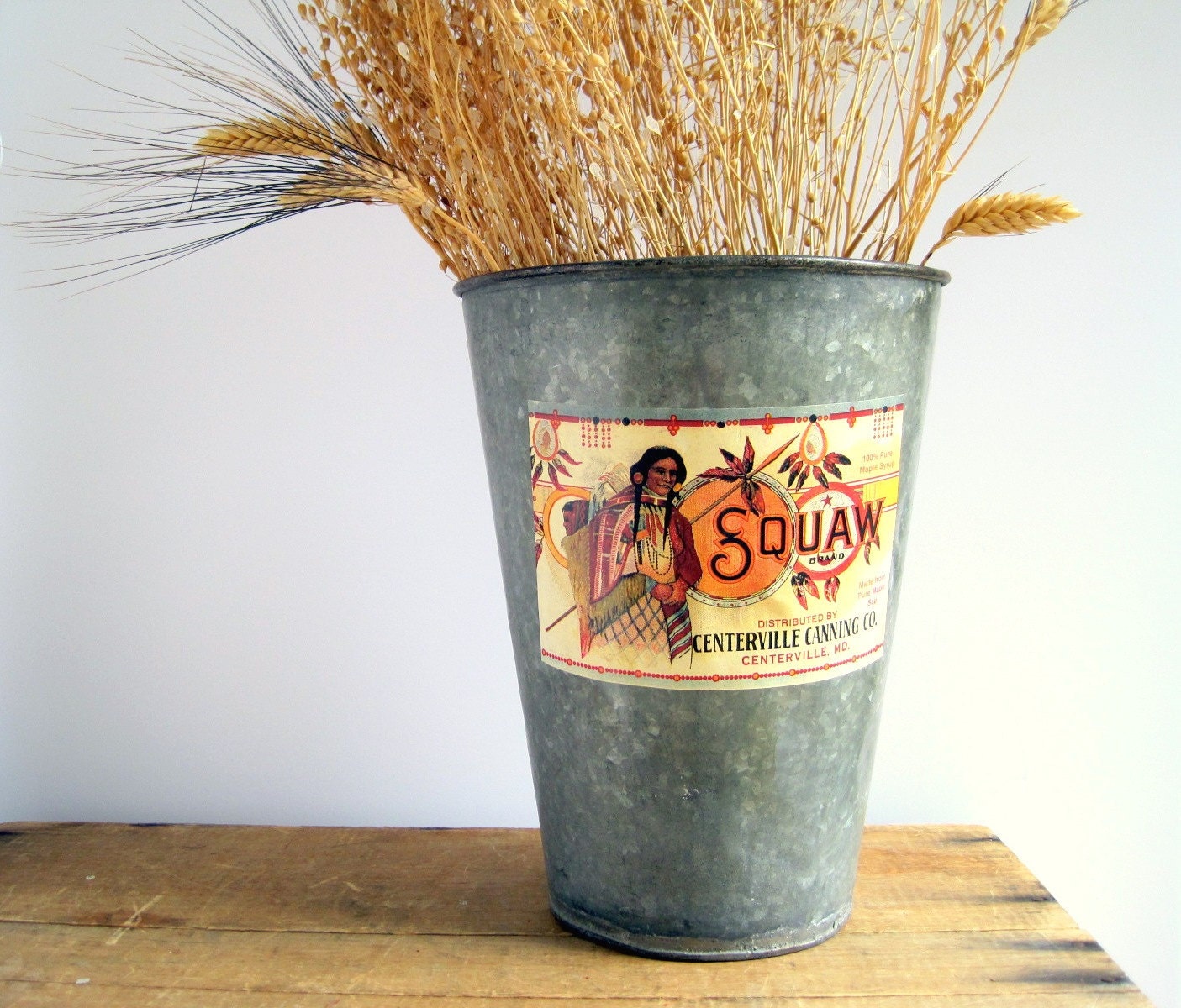 Vintage Sap Bucket Maple Syrup Container Thanksgiving