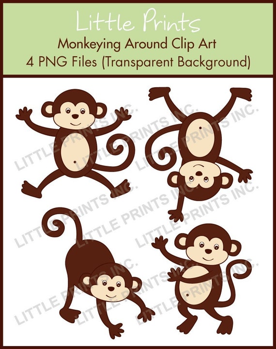 monkey clip art etsy - photo #16