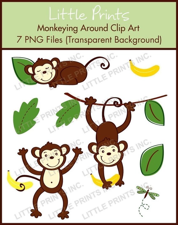 monkey clip art etsy - photo #19