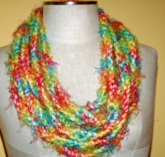 Super Long Crochet Chain Infinity Scarf or by cjBlueCompany