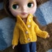 Adorable Mustard-colored Cardigan Sweater for Blythe and Skipper