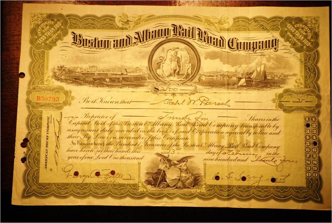 Boston and Albany Railroad Co Stock by CrescentCityConnect on Etsy