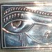 Vintage Eye of Ra GOOD LUCK Art Nouveau Sterling Silver Spoon Bracelet dmfsparkles
