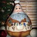 Hand Painted "WORKSHOP SANTA and ELVES" Christmas Gourd Decoration