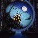 Hand Painted Spooky Halloween Haunted House and Graveyard Scene Lighted Globe Decoration...O.O.A.K.