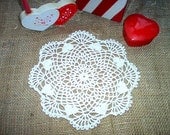 Natural Hearts Doily Crochet Lace Thread Art New Handmade