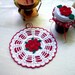 Retro Rose Potholder and Jar Lid Cover Crochet Thread Art