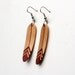 Handcarved Maple and Brazilian Redwood Wood Feather Earrings J120130