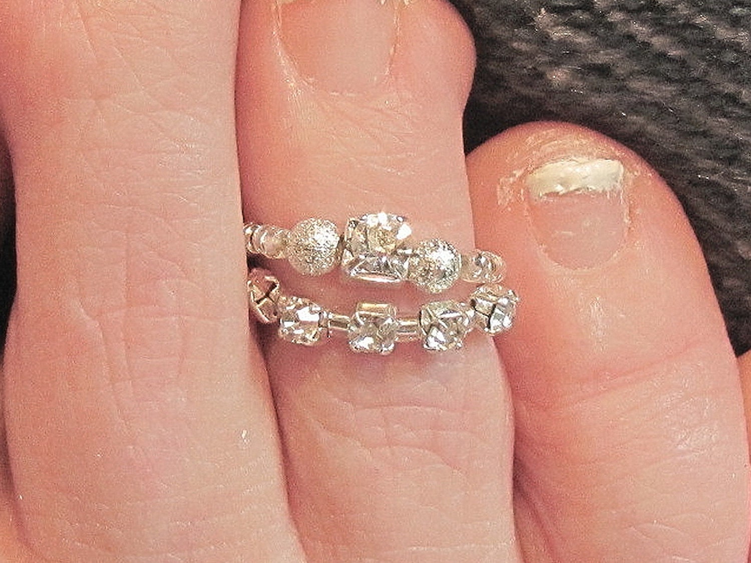 Pair of Rhinestone Beaded Toe Rings by designerbead on Etsy