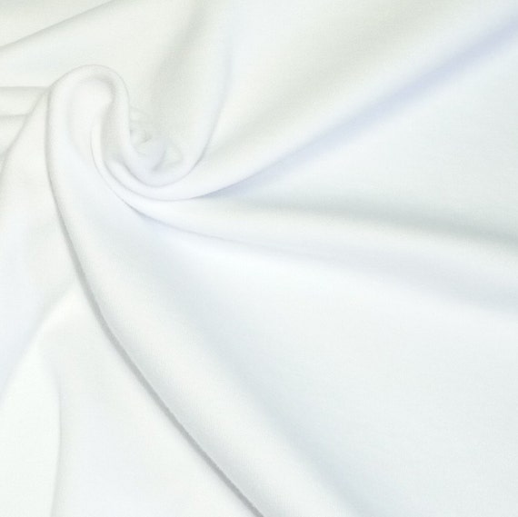 WHITE COTTON INTERLOCK Knit Fabric 1 Yard by Lilbabythangs