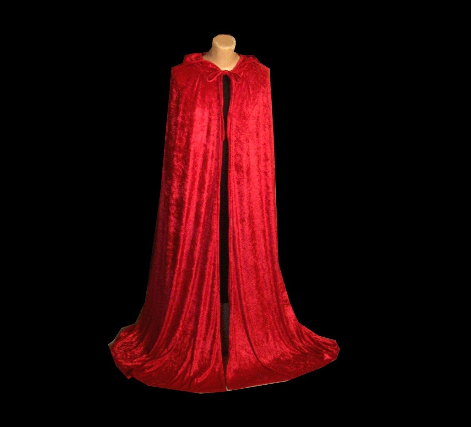 Red Velvet Cloak Cape Hooded Renaissance Medieval Christmas