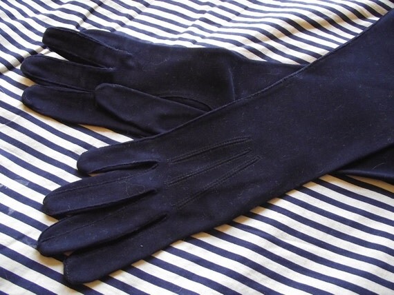 Navy Blue Cotton Gloves Classics