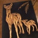 Copper String Art Deer and Fawn Wall hanging on Black Velvet - RESERVED for MnBrie