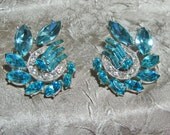 Vintage Art Deco Rhinestones Earrings Designer Signed