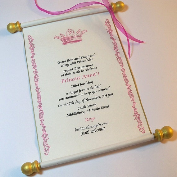 Royal Princess Birthday Party Invitations 1