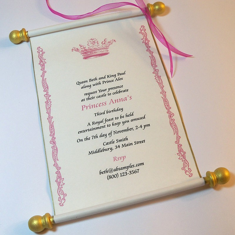 Princess Scroll Invitations 3