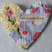 RESERVED for Carol Handmade BROOCH heart vintage patchwork embroidered flowers Just a Perfect Day