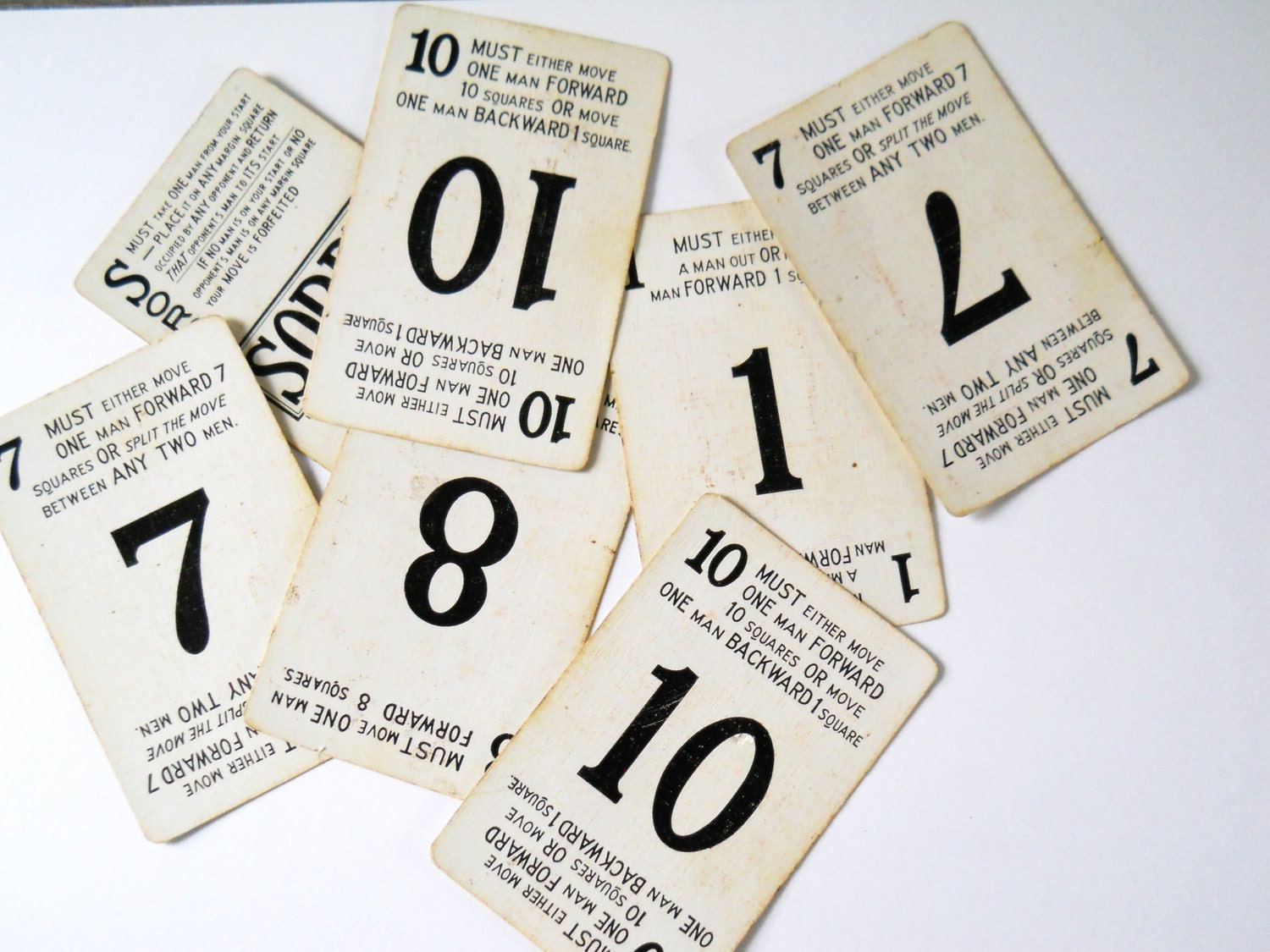 Cards Vintage Sorry Red Black Numbers Game Cards