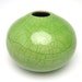 Vase Raku pottery vase ceramic green crackle vase contemporary modern ceramics v-3 Free Shipping