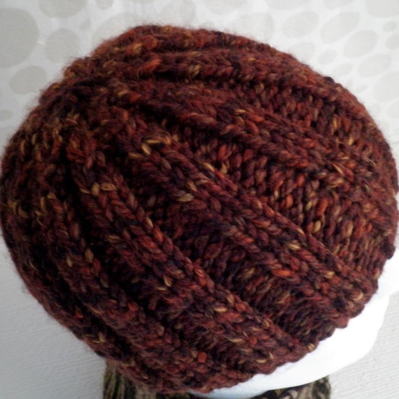 KNITTING PATTERN Mans Beanie Pattern for Rustico Simple Extra Chunky Ribbed W...