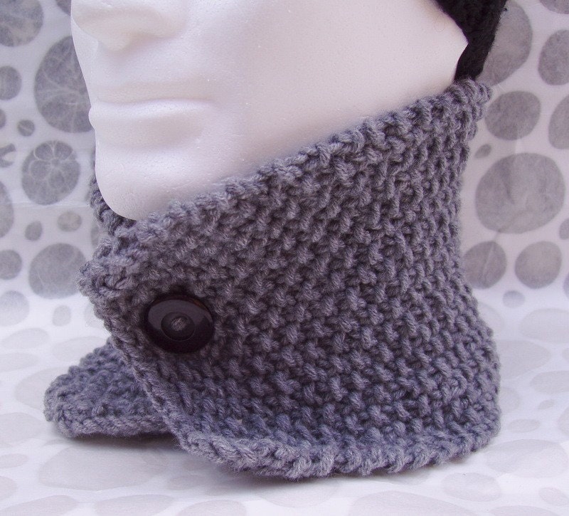 KNITTING PATTERN/DAN Mans Cowl Woolen Knit Scarf Neckwarmer