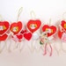Vintage Valentines Day Ornaments Set of 5 Spun Cotton Heads Hearts