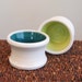Set of 2 Pottery Shot Glasses in Lime Green and Peacock Blue