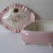 Vintage Pink Imperial Pottery 22 K Gold Trimmed Ruffled Dish