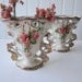 Vintage Pink Floral English Vase Pair