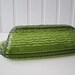 Vintage Anchor Hocking Soreno Avocado Green Butter Dish