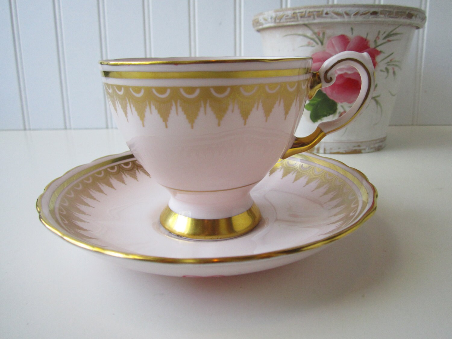 Vintage Tuscan Pink Gold Fine English Bone China Teacup