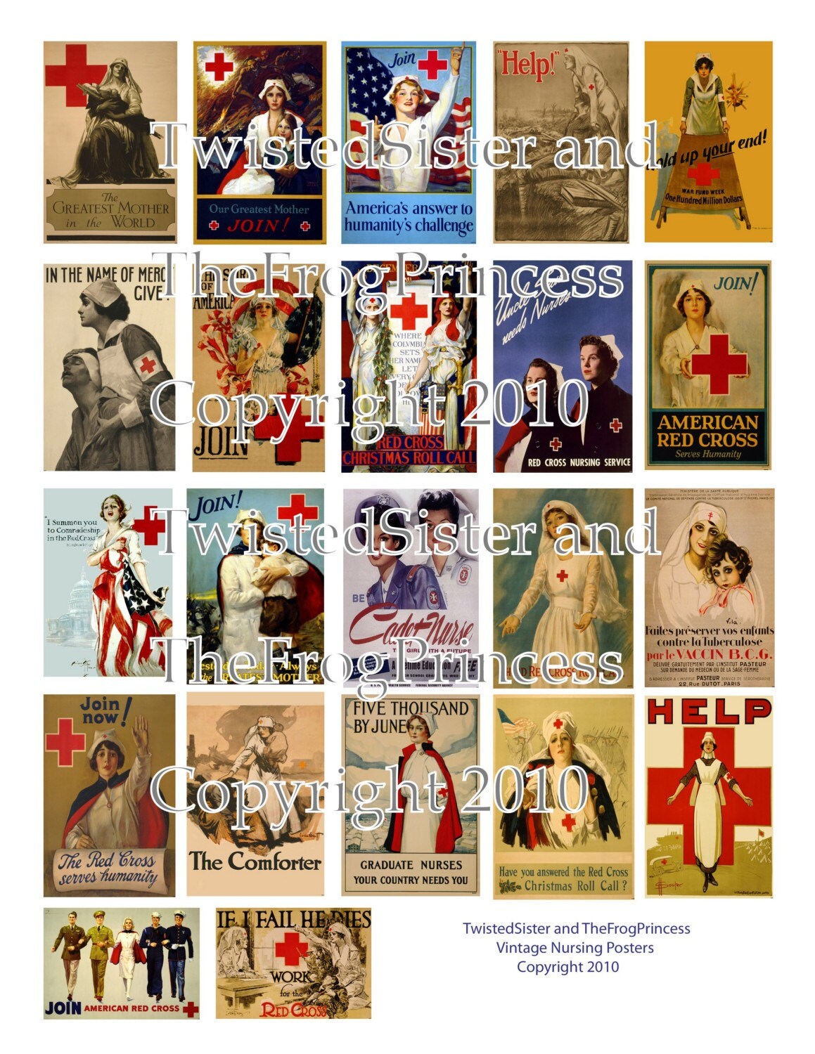 Vintage Nursing Posters Collage Sheet - Digital Delivery or Hardcopy ...