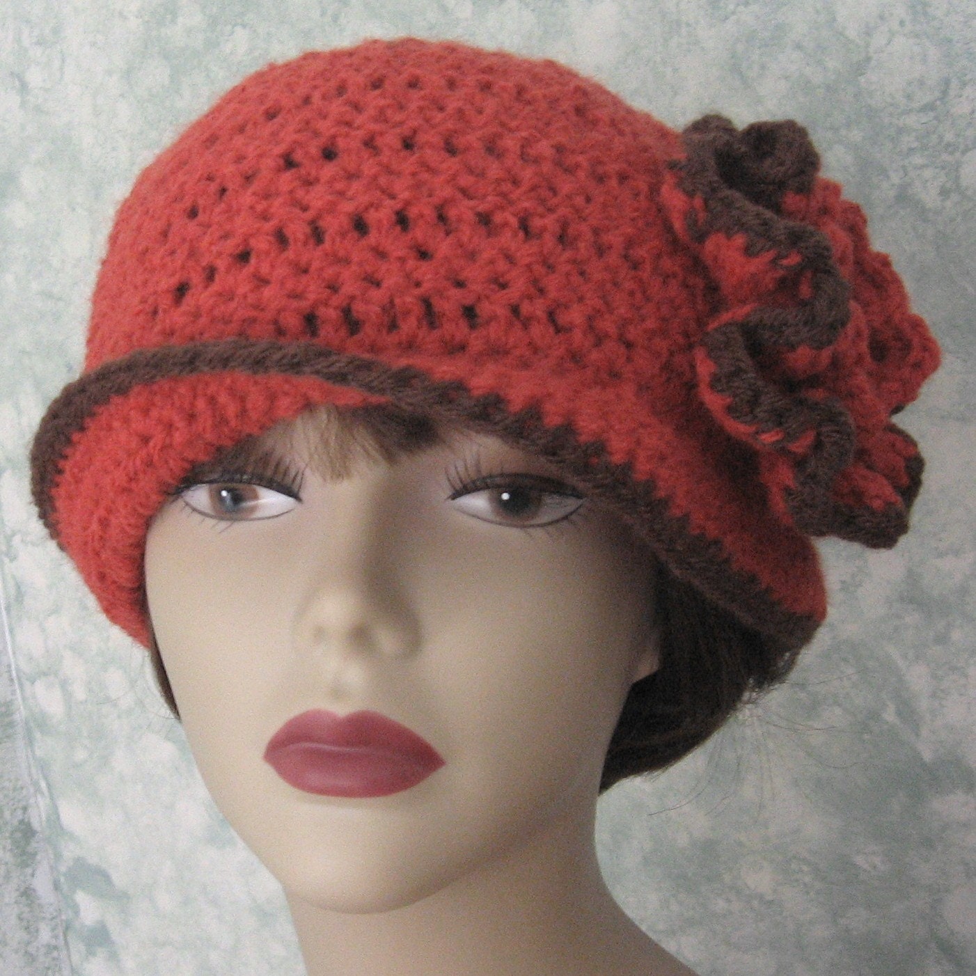 Crochet Pattern Womens Flapper Hat ePattern With Double Flower