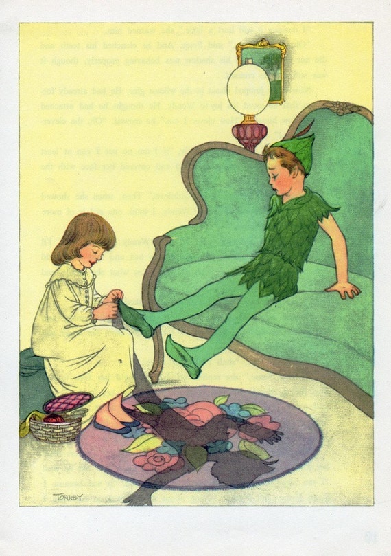 Vintage 1950s Story Book Illustration by Marjorie Torrey Wendy