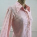 1970s Pink & White Checked, Picnic Plaid, Country Chic, COTTON BLOUSE, vintage size 11/12, large