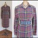 Givenchy Silk Plaid Vintage Dress from the 1980s - vintage size 12, large to extra large, l/xl