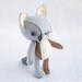 Gray Fox Plush Art Doll, Silky
