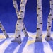 Framed Original Oil painting - winter birch trees with blue sky