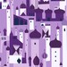 SALE---1 yard--Royal City in Persian Purple, 1001 Peeps, Lizzy House for Andover Fabrics