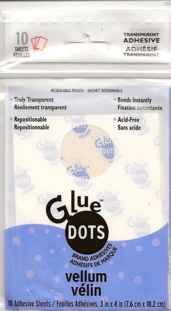 VELLUM Glue Dots Truly TRANSPARENT Adhesive Repositionable